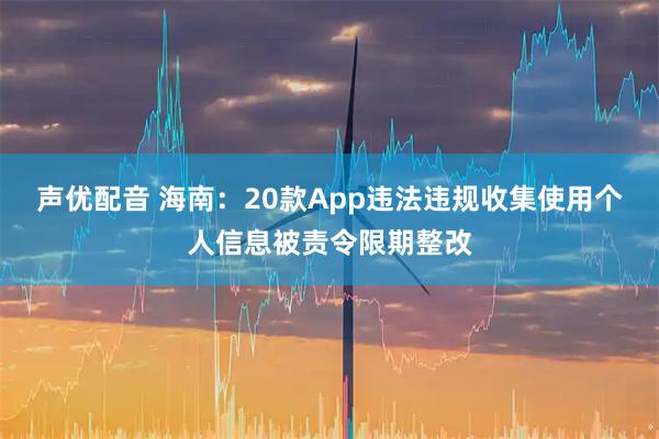 声优配音 海南:20款App违法违规收集使用个人信息被责令限期整改