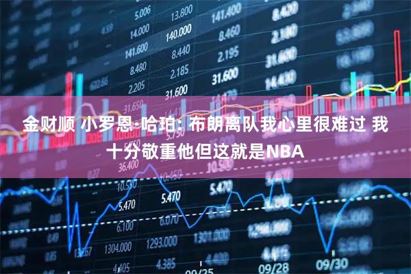 金财顺 小罗恩·哈珀: 布朗离队我心里很难过 我十分敬重他但这就是NBA